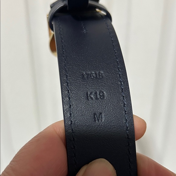 Lauren Ralph Lauren Black Belt with Gold Oval Buckle - Picture 3 of 8